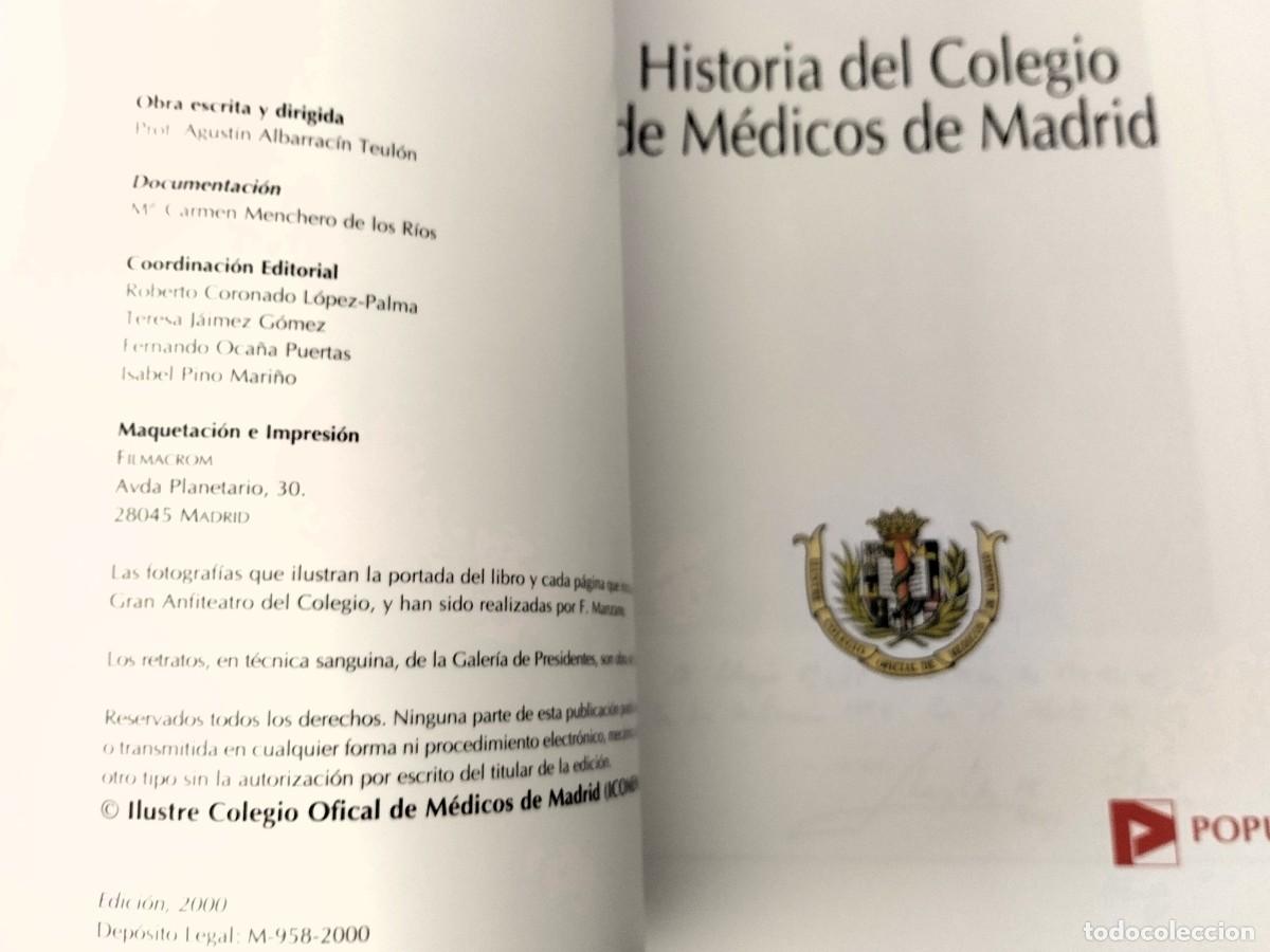 Libros de segunda mano: Historia del Colegio de M&eacute;dicos de Madrid, Madrid, 2000, - Foto 3