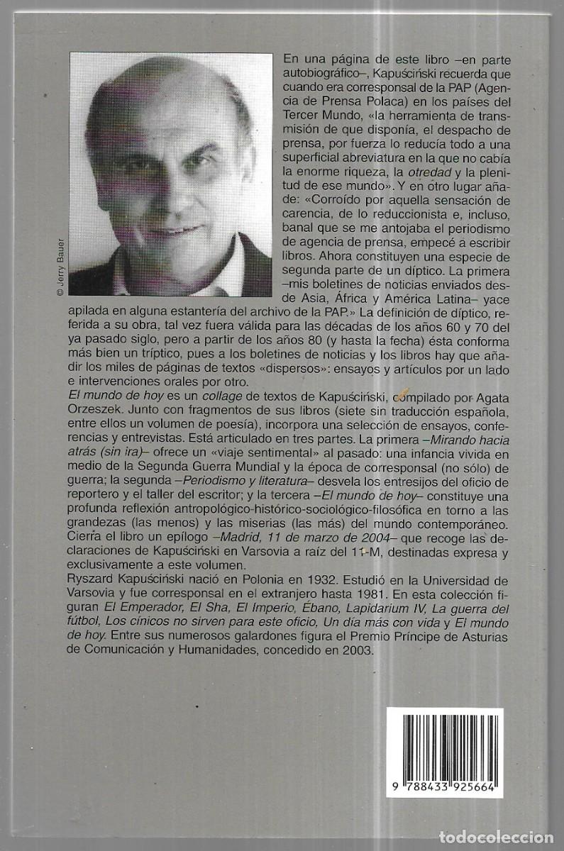 Libros de segunda mano: Ryszard Kapuscinski . El mundo de hoy . Anagrama - Foto 2