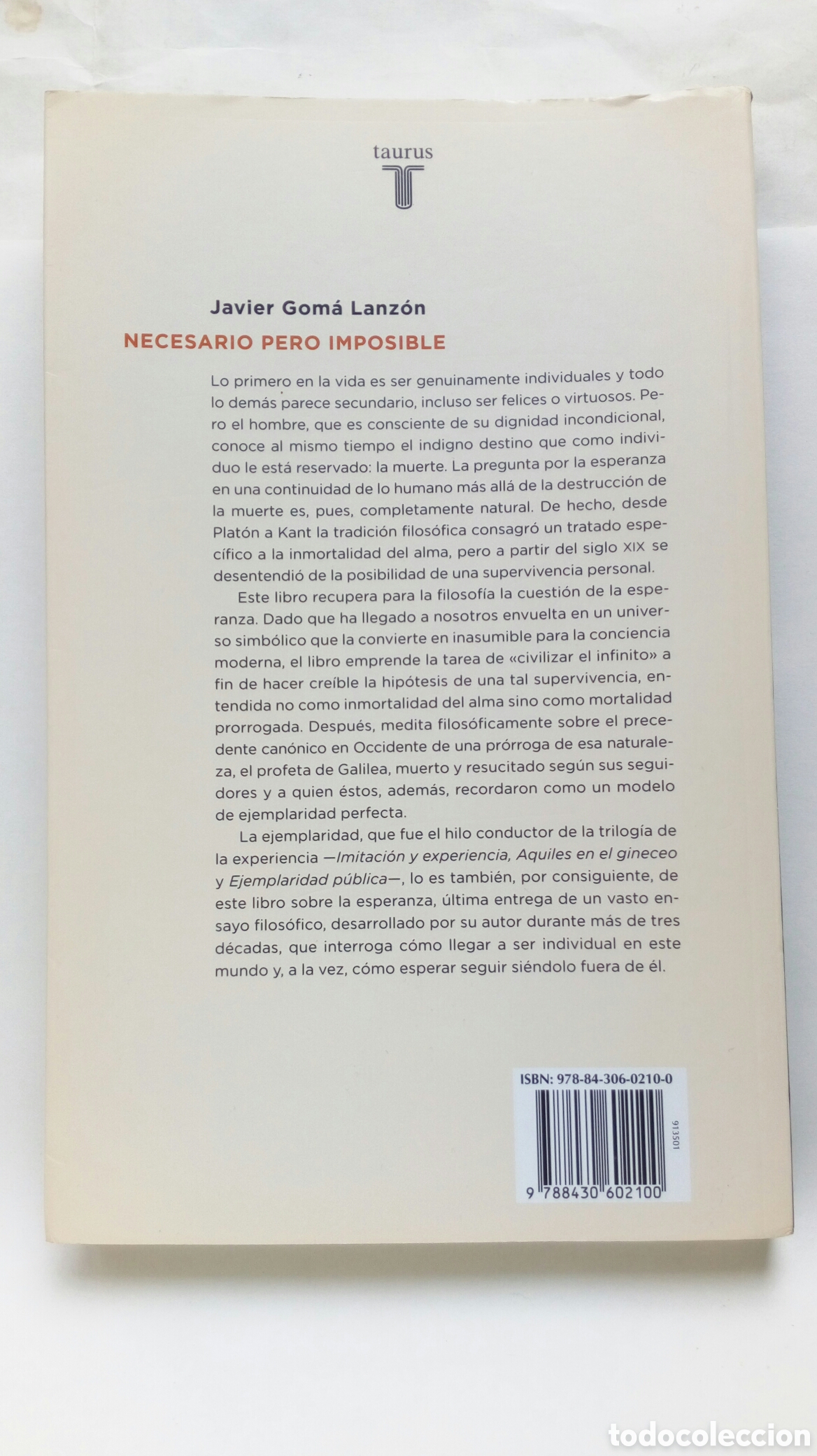 Libros de segunda mano: Necesario pero imposible. Javier Gom&aacute; Lanz&oacute;n. - Foto 2