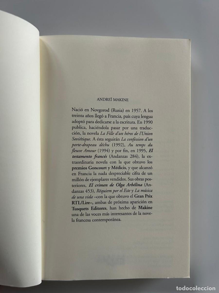 Libros de segunda mano: EL TESTAMENTO FRANCES. ANDREI MAKINE - Foto 3