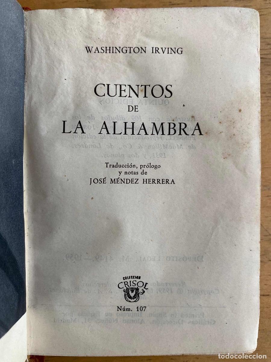 Libros de segunda mano: Cuentos de la Alhambra - Irving W. - Foto 1