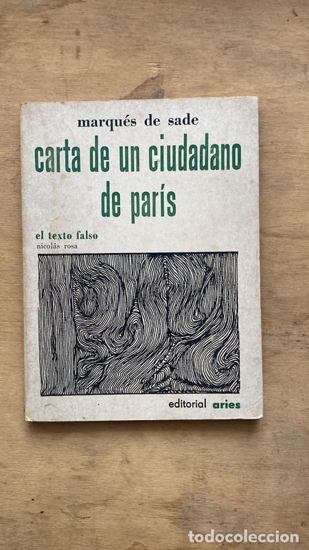 Libros de segunda mano: Carta de un ciudadano de Paris - Marqu&eacute;s de Sade - Foto 1