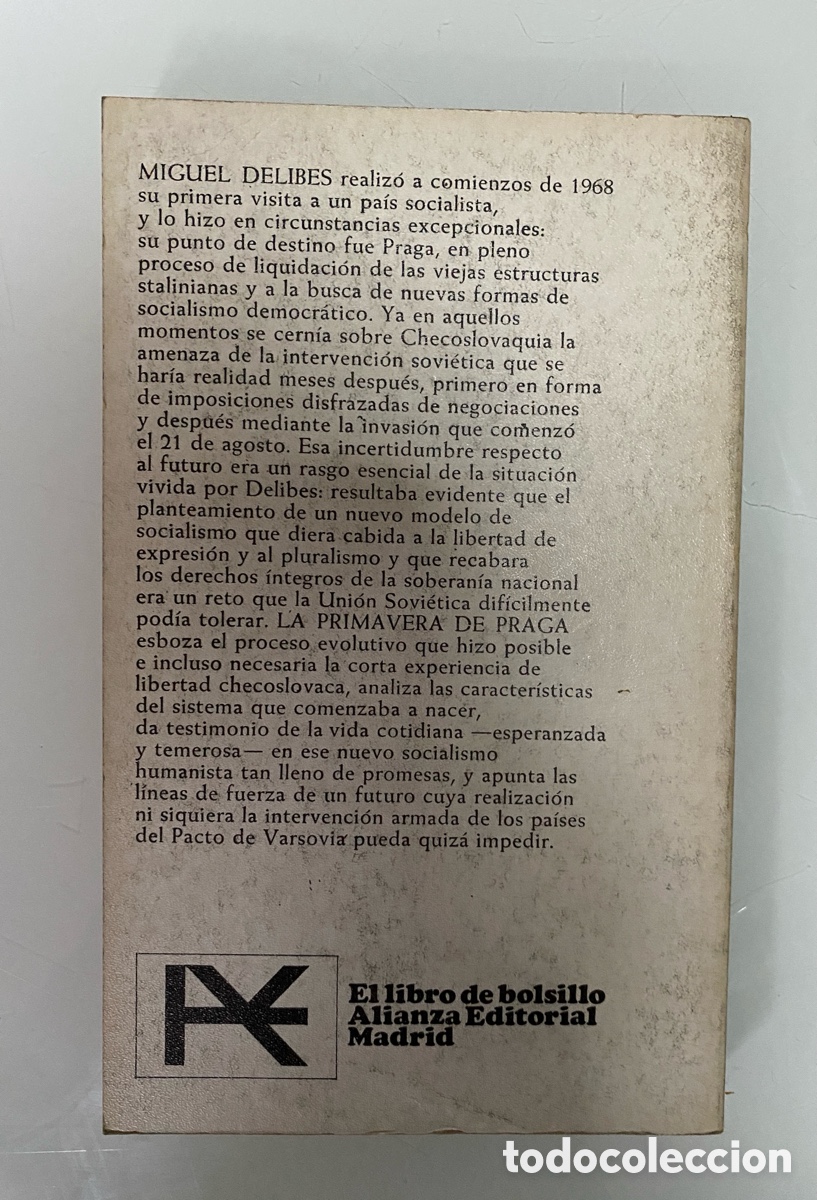 Libros de segunda mano: La primavera de Praga - DELIBES, Miguel - Foto 2