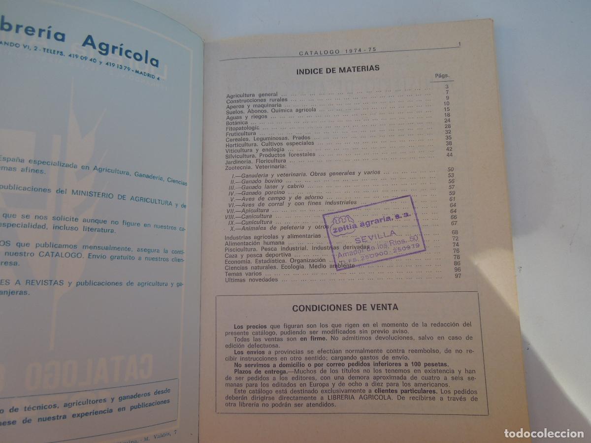 Libros de segunda mano: LIBRERIA AGRICOLA - CATALOGO GENERAL 1974-75 - - Foto 3
