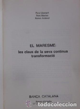 Libros de segunda mano: EL MARESME - LES CLAUS DE LA SEVA TRANSFORMACIO - Foto 2