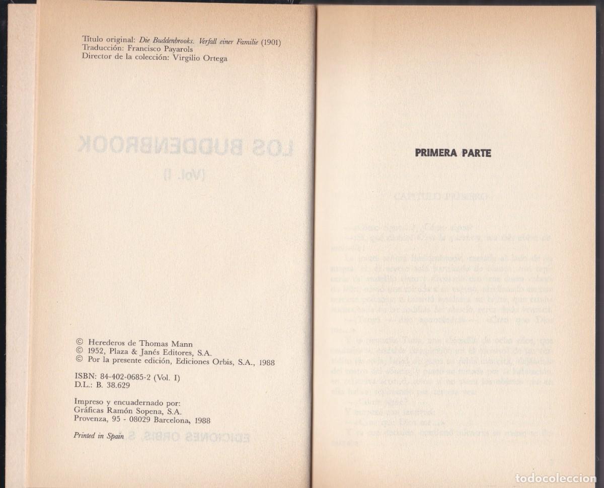 Libros de segunda mano: Los Buddenbrook (I). Thomas Mann. Existos TV. Orbis. Tomo 31. - Foto 3