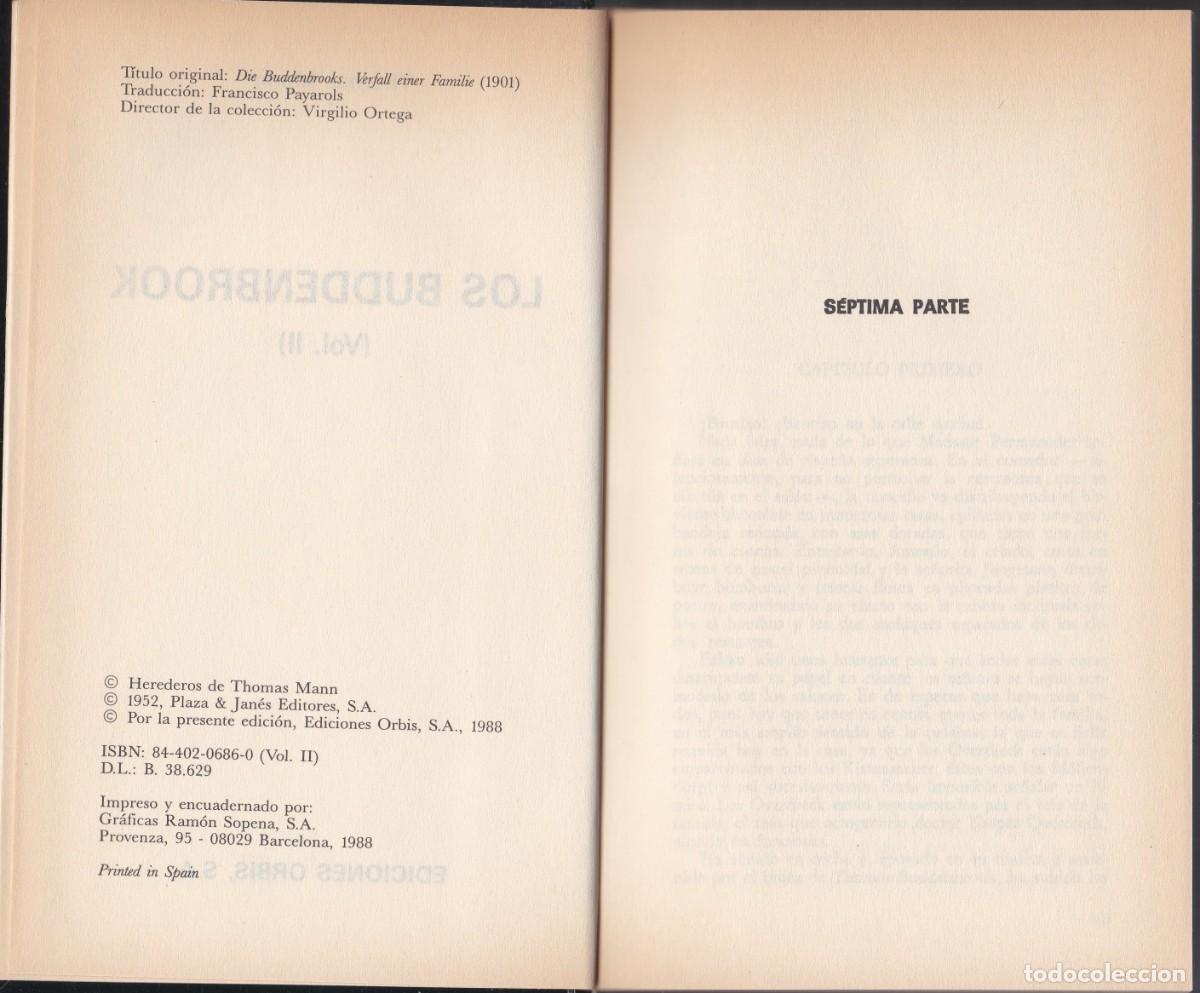 Libros de segunda mano: Los Buddenbrook (II). Thomas Mann. Existos TV. Orbis. Tomo 32. - Foto 3