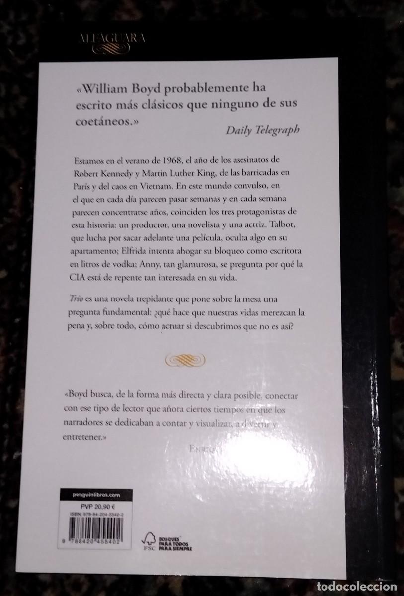 Libros de segunda mano: William Boyd TRIO Narrativa Internacional - Foto 2