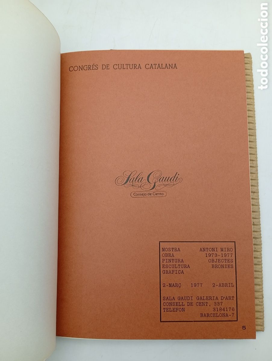 Libros de segunda mano: Antoni Mir&oacute; sala Gaud&iacute; 1977 - Foto 2
