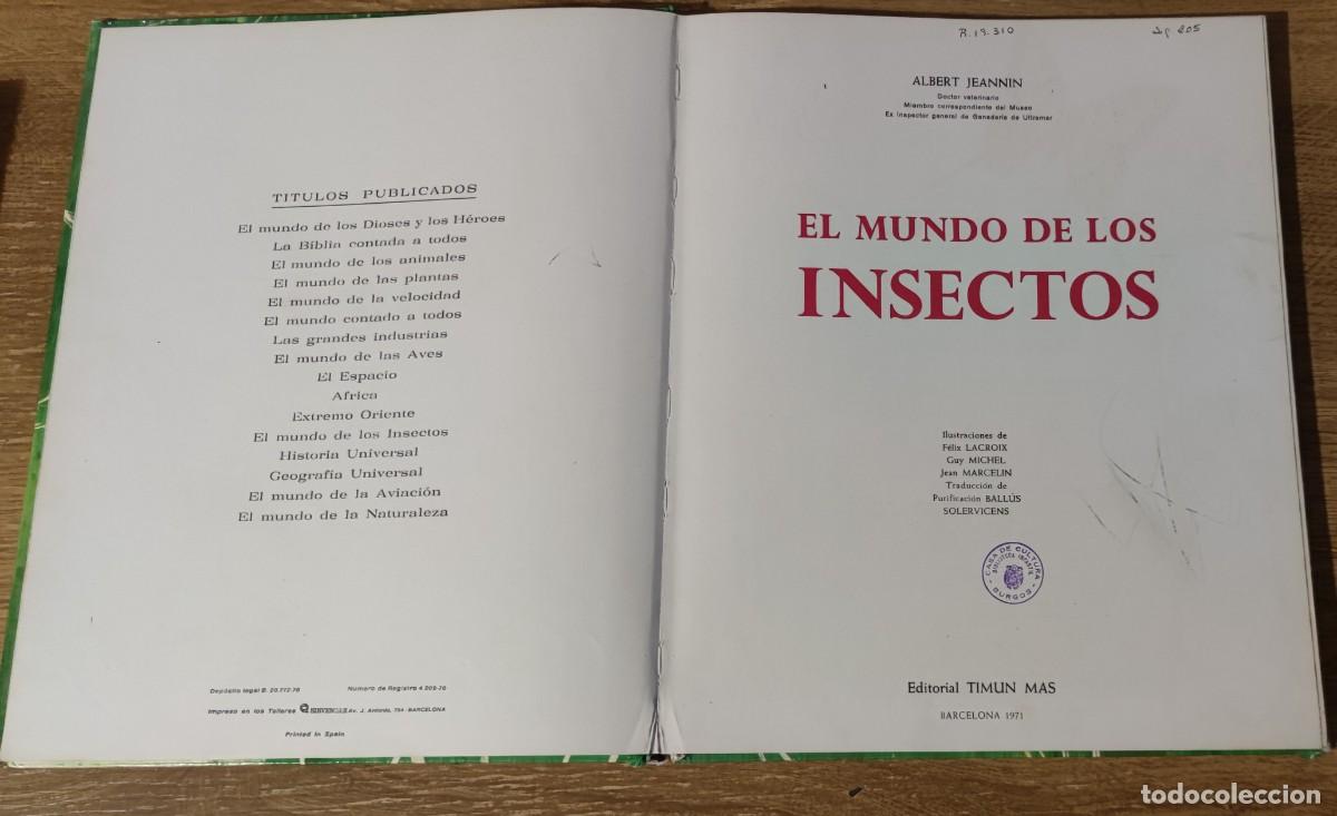 Libros de segunda mano: Libro - El mundo de los insectos (1971) Timun Mas - Foto 2