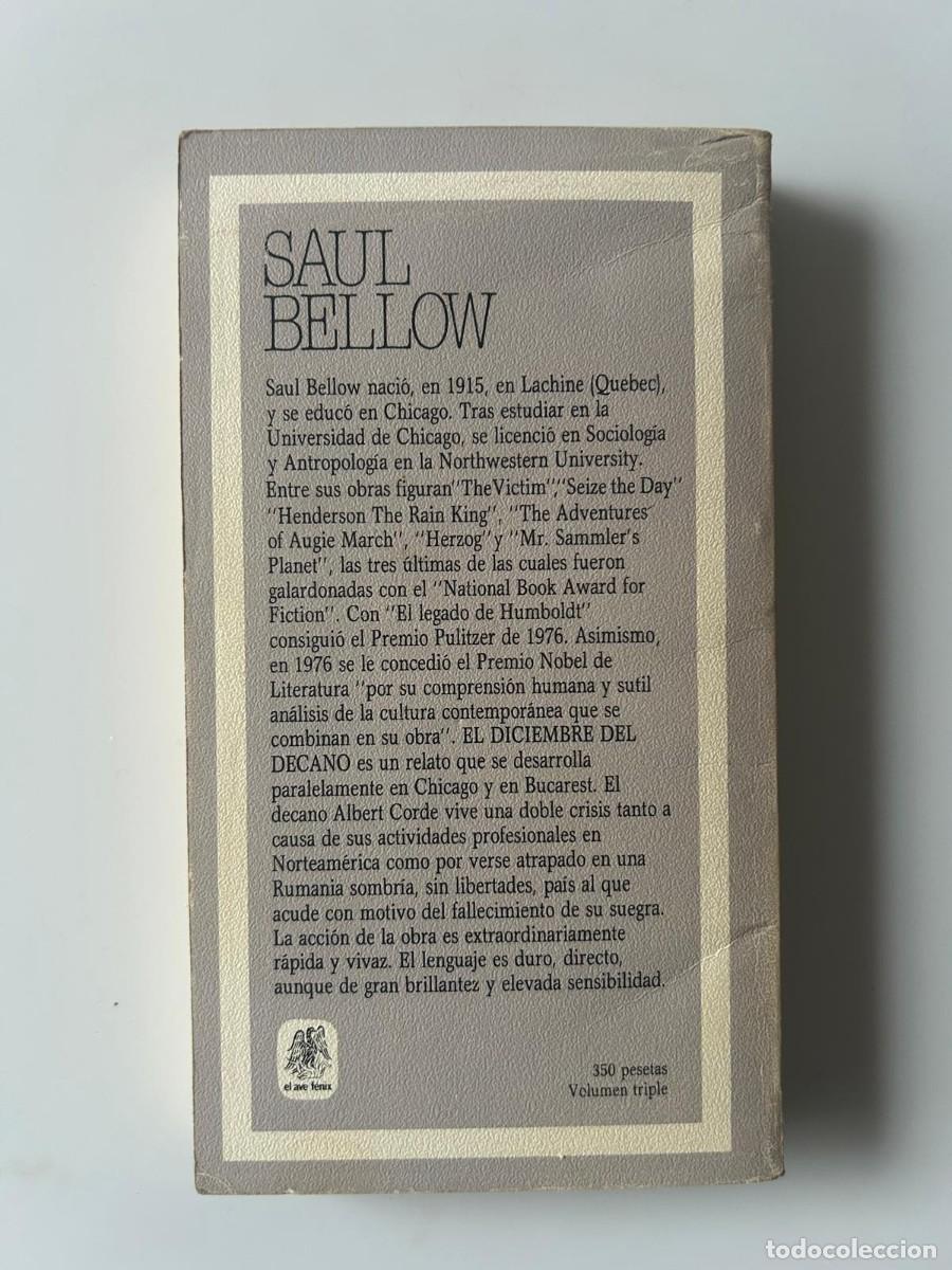 Libros de segunda mano: EL DICIEMBRE DEL DECANO. SAUL BELLOW - Foto 3