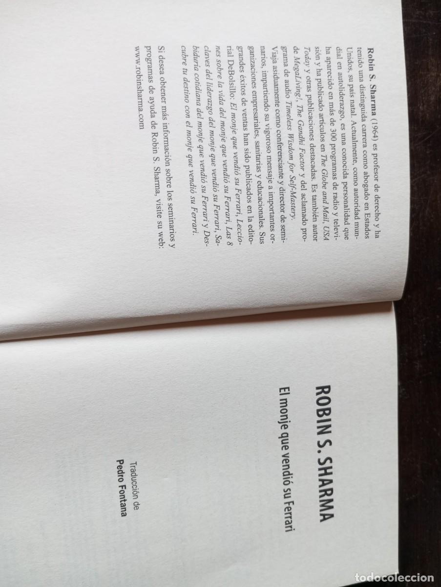Libros de segunda mano: EL MONJE QUE VENDI&Oacute; SU FERRARI, ROBIN S SHARMA, 2008. - Foto 2