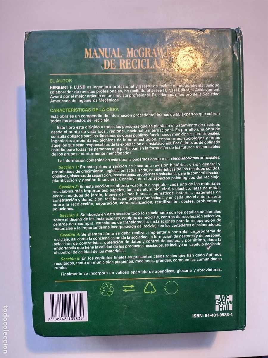 Libros de segunda mano: MANUAL McGRAW-HILL DE RECICLAJE - HERBERT F. LUND - 1996 - Foto 3