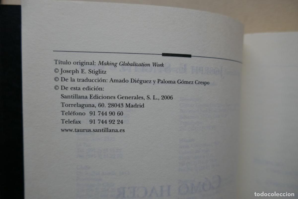 Libros de segunda mano: C&oacute;mo hacer que funcione la globalizaci&oacute;n. Joseph E. Stiglitz - Foto 6
