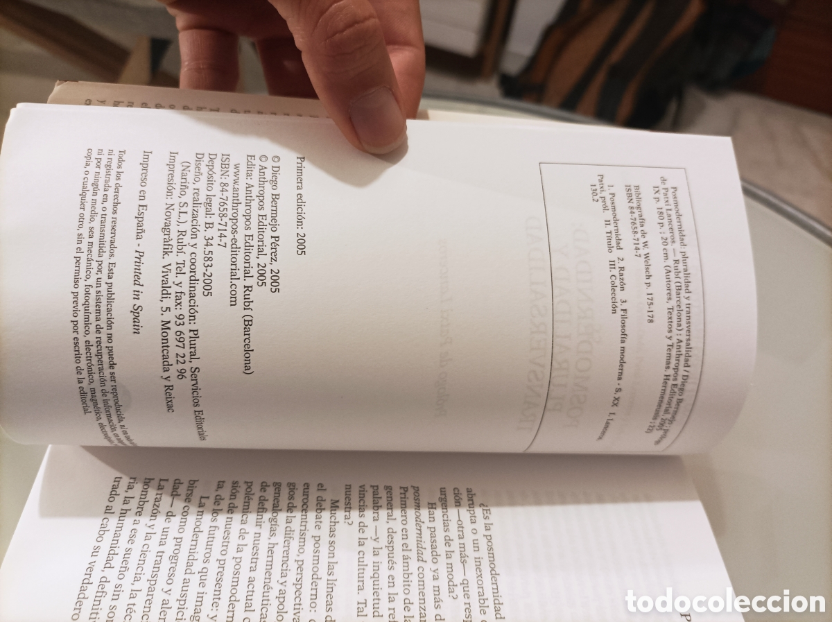 Libros de segunda mano: Diego Bermejo - Posmodernidad, pluralidad y transversalidad - Foto 4