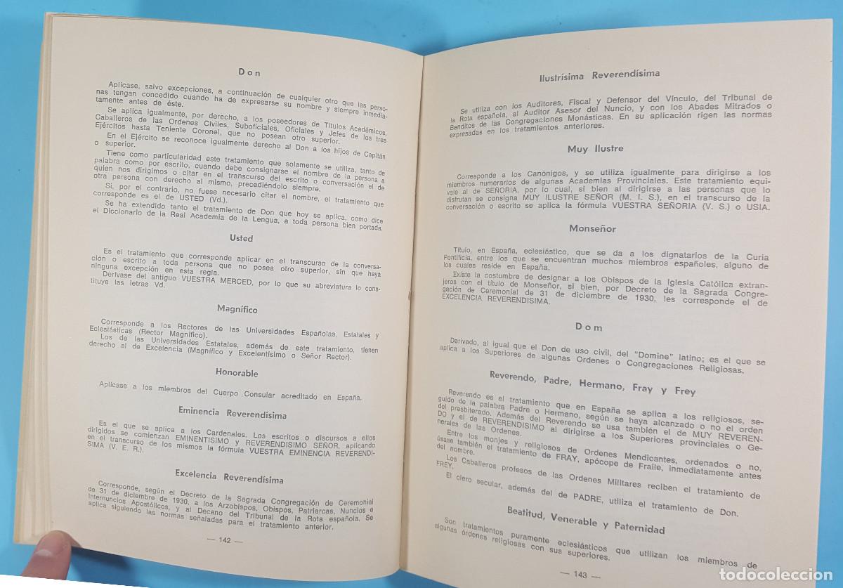 Libros de segunda mano: TRATADO DE PROTOCOLO, JACINTO CANO DE LA VEGA, CUARTA EDICI&Oacute;N (AUMENTADA Y ACTUALIZADA) 1973 - Foto 4