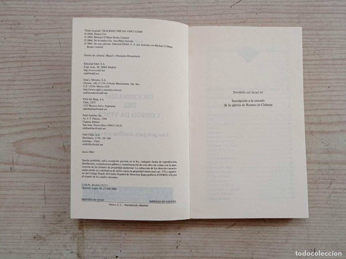 Libros de segunda mano: Diccionario Del Codigo Da Vinci - Simon Cox - 2004 - Edaf - Foto 3