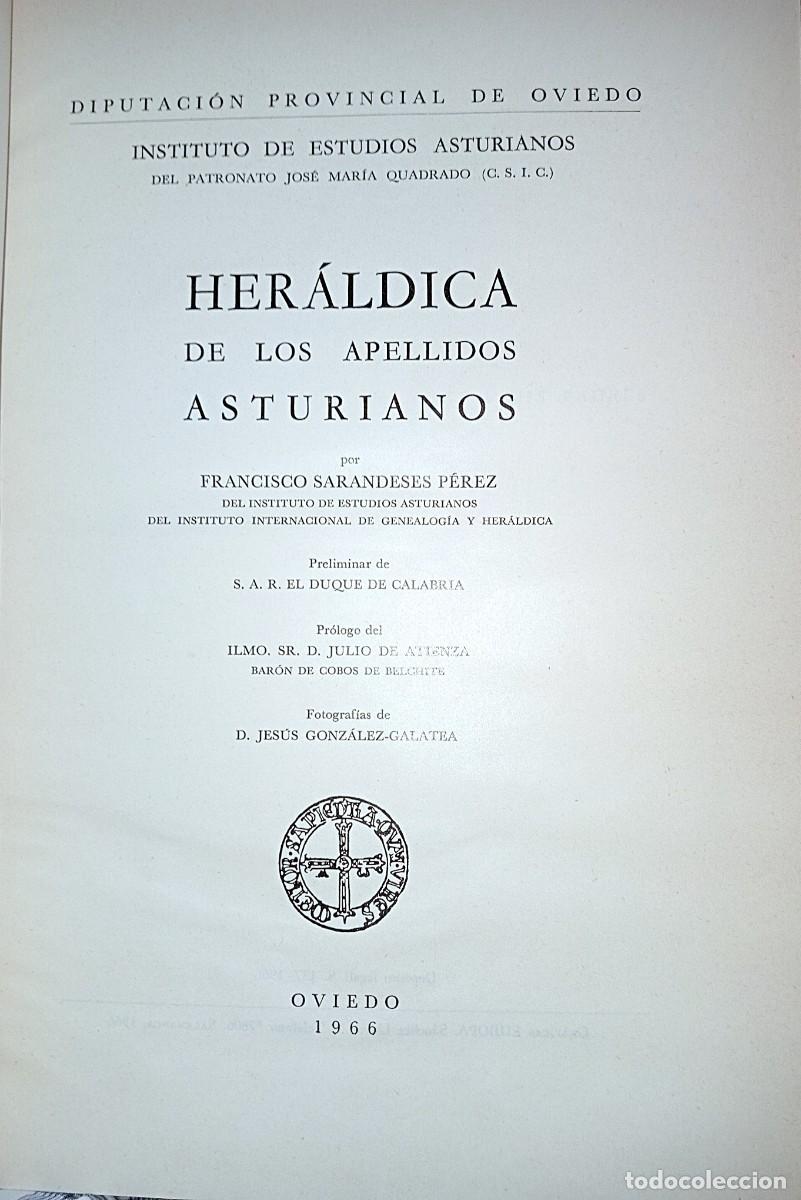 Libros de segunda mano: HER&Aacute;LDICA DE LOS APELLIDOS ASTURIANOS - Foto 2