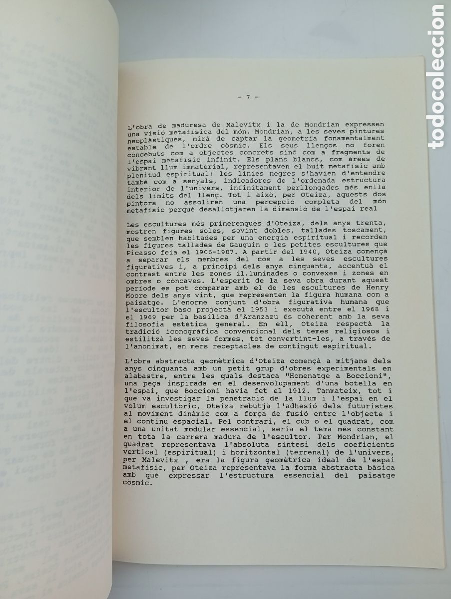 Libros de segunda mano: Dossier de prensa Oteiza Prop&ograve;sit experimental 1988 Caixa - Foto 6