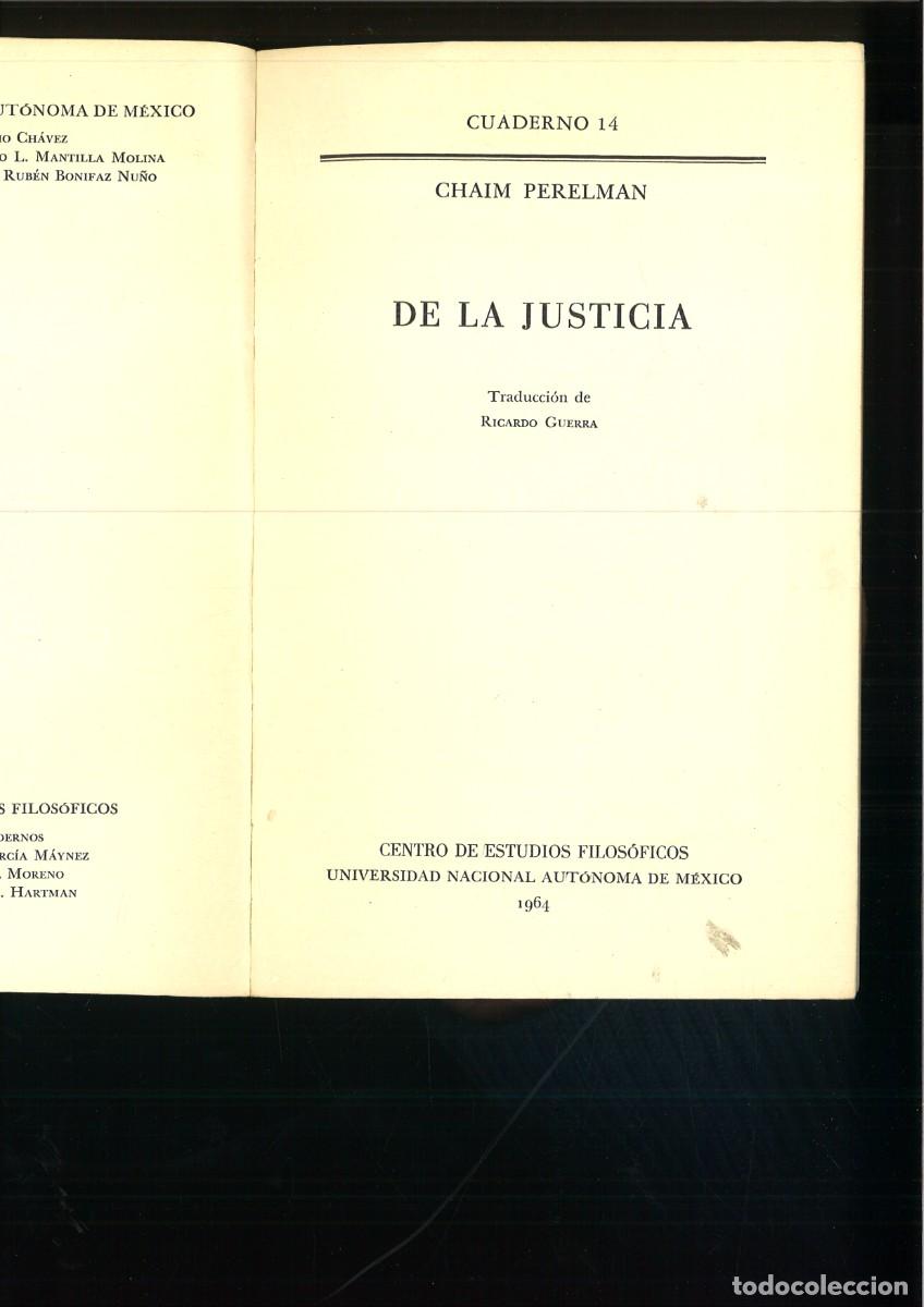 Libros de segunda mano: DE LA JUSTICIA. Chaim Perelman - Foto 2