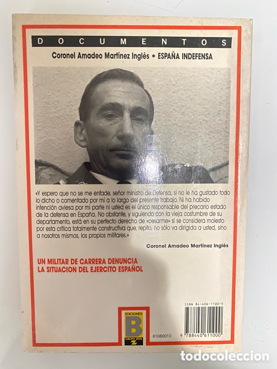Libros de segunda mano: Espa&ntilde;a indefensa - MART&Iacute;NEZ INGL&Eacute;S, Amadeo - Foto 2