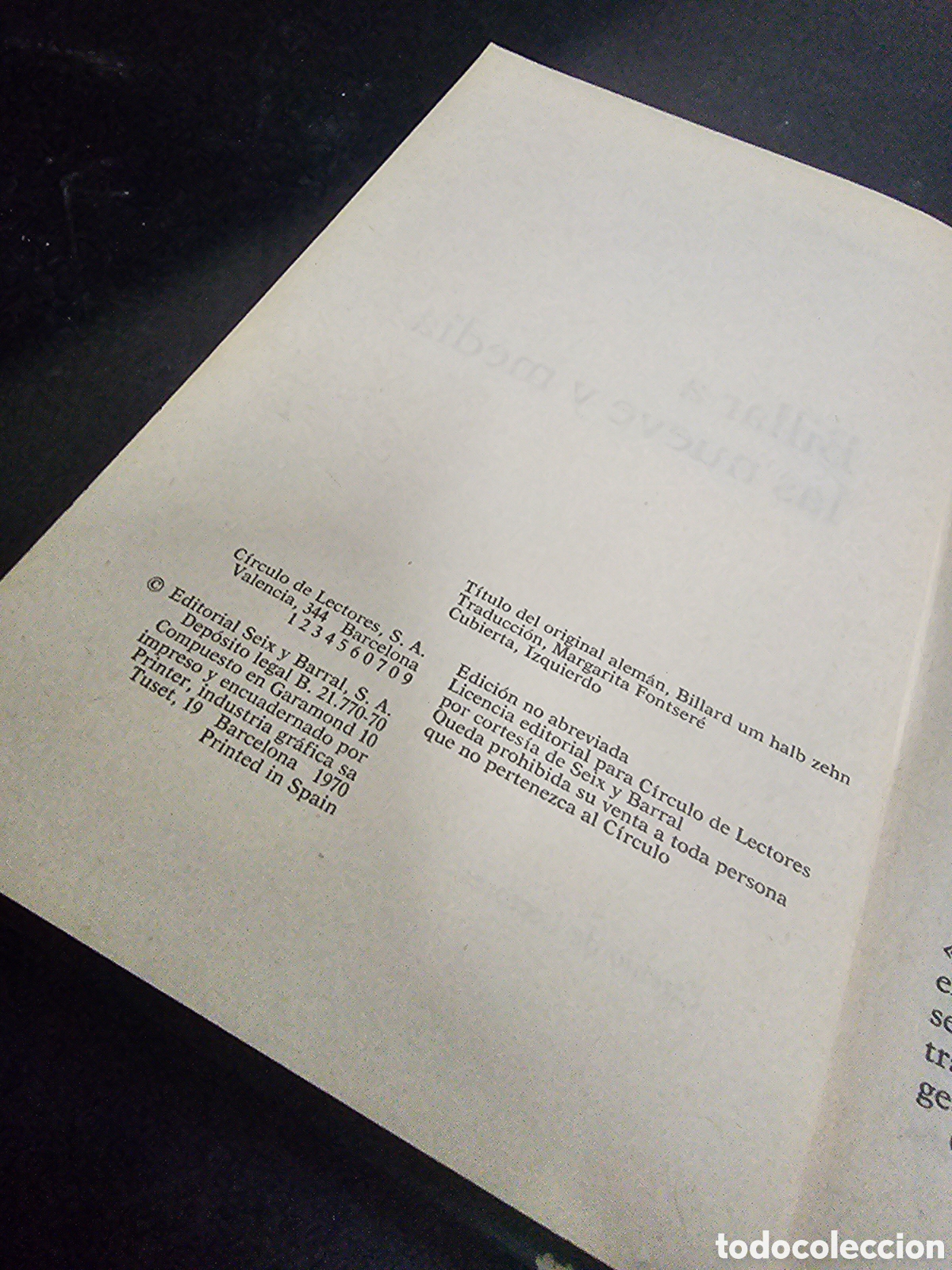 Libros de segunda mano: BILLAR A LAS NUEVE Y MEDIA - HEINRICH B&Ouml;LL - - Foto 2