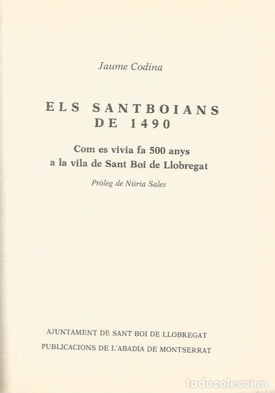 Libros de segunda mano: ELS SANTBOIANS DE 1490 - JAUME CODINA - Foto 2