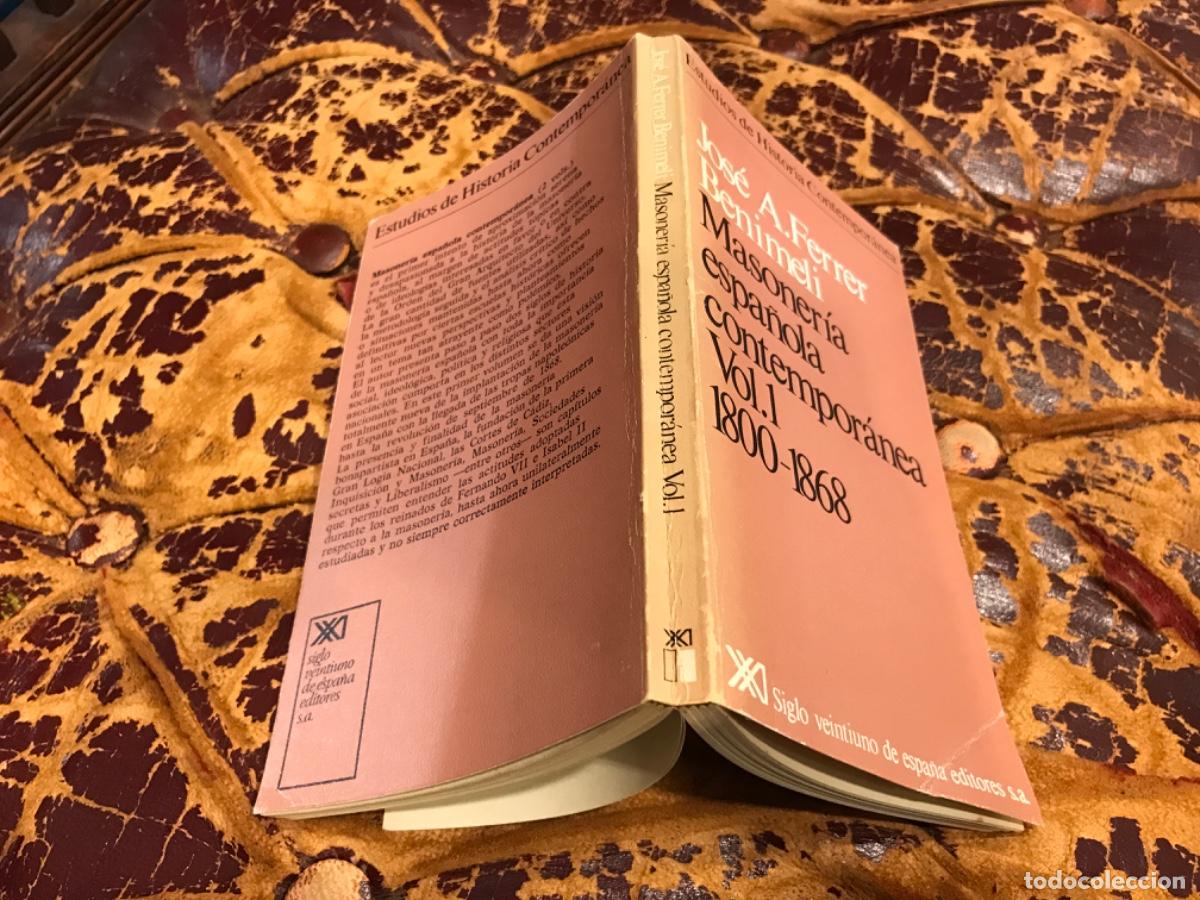 Gebrauchte B&uuml;cher: JOS&Eacute; FERRER BENIMELI. MASONER&Iacute;A ESPA&Ntilde;OLA CONTEMPOR&Aacute;NEA (VOL. 1) 1800-1868. A&Ntilde;O 1980