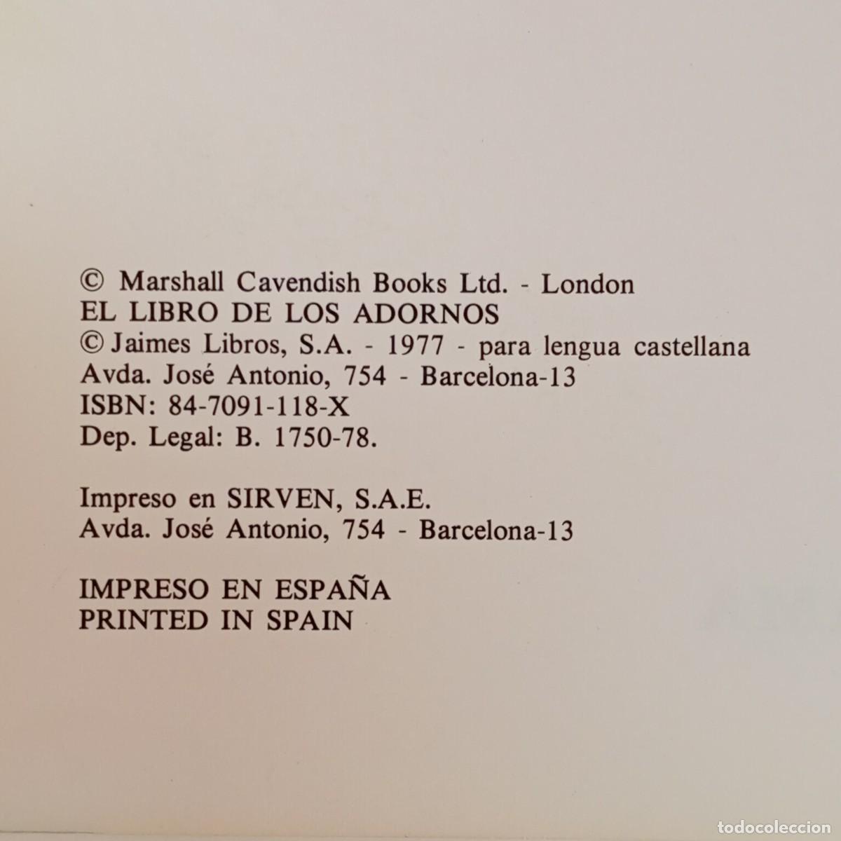 Libros de segunda mano: EL LIBRO DE LOS ADORNOS - VIDORAMA - JAIMES LIBROS - 1977 / 2109 - Foto 4