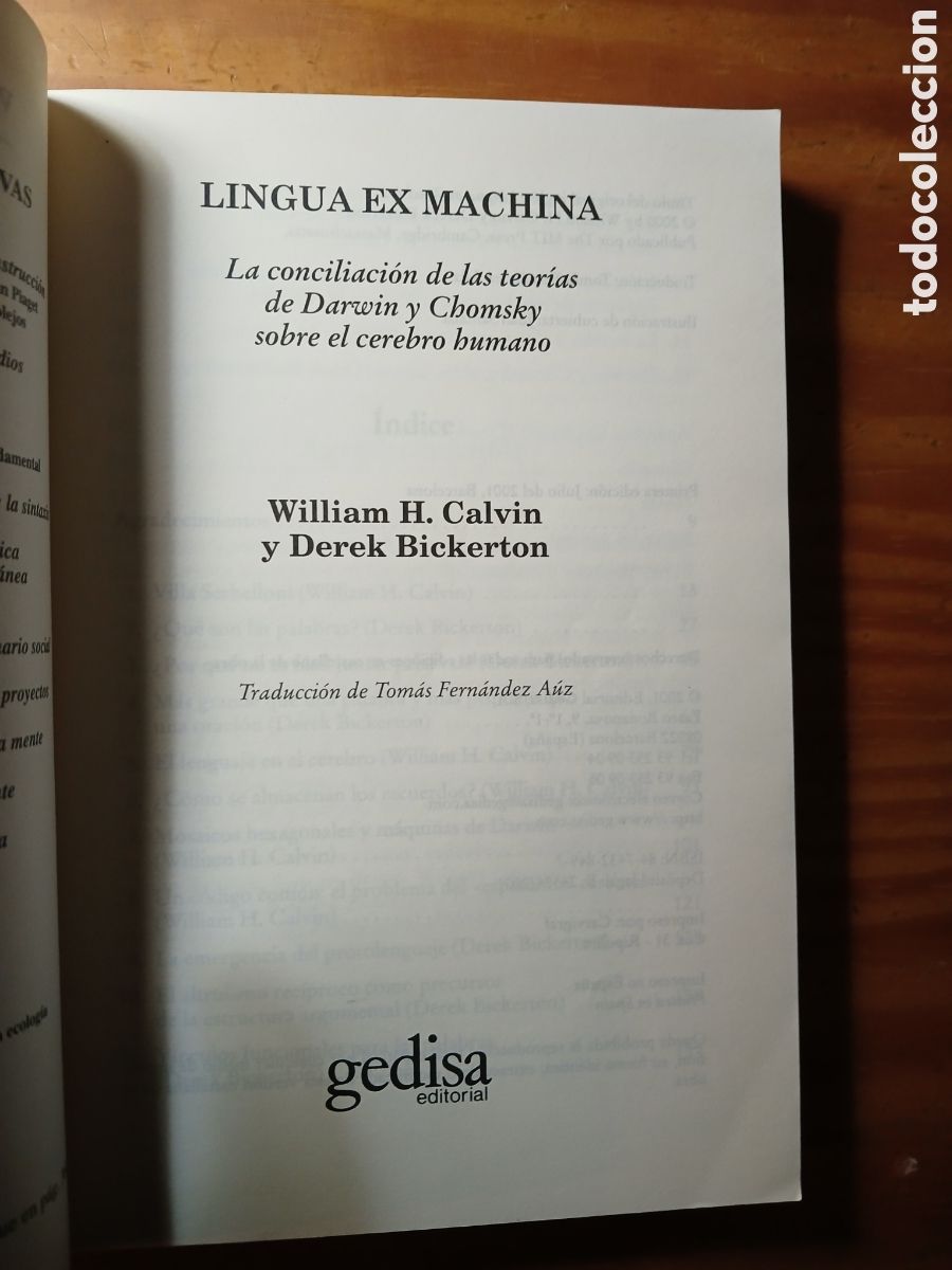 Libros de segunda mano: Lingua ex Machina. William H. Calvin y Derek Bickerton. - Foto 3