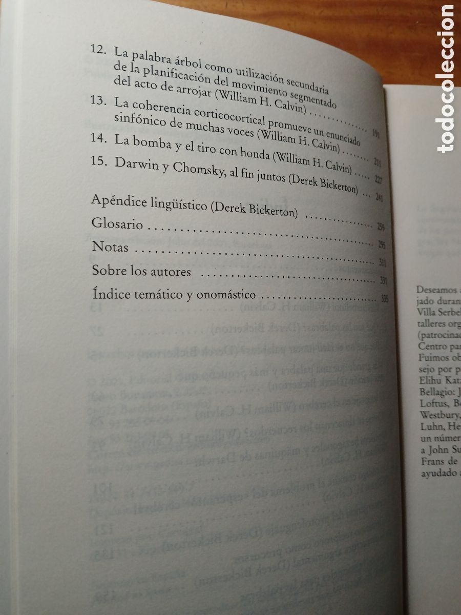 Libros de segunda mano: Lingua ex Machina. William H. Calvin y Derek Bickerton. - Foto 5