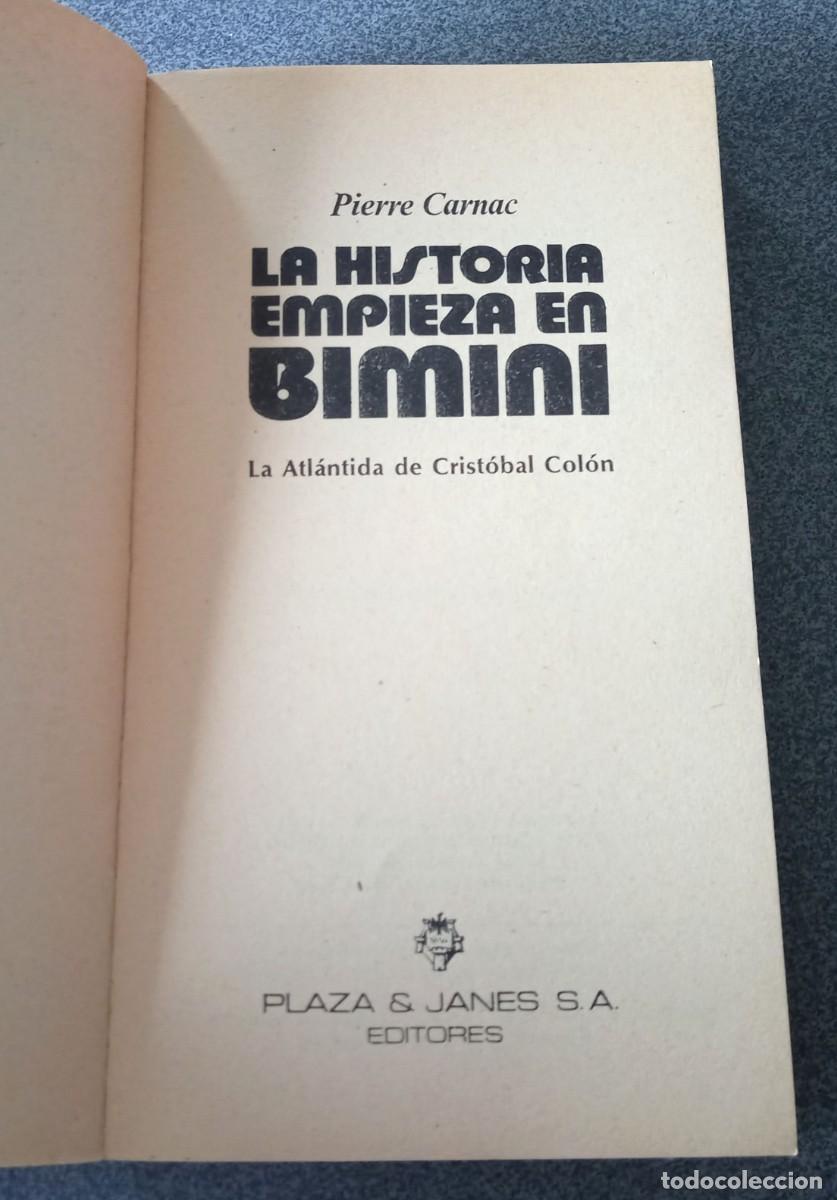 Libros de segunda mano: La Historia Empieza En Bimini Pierre Carnac - Foto 3