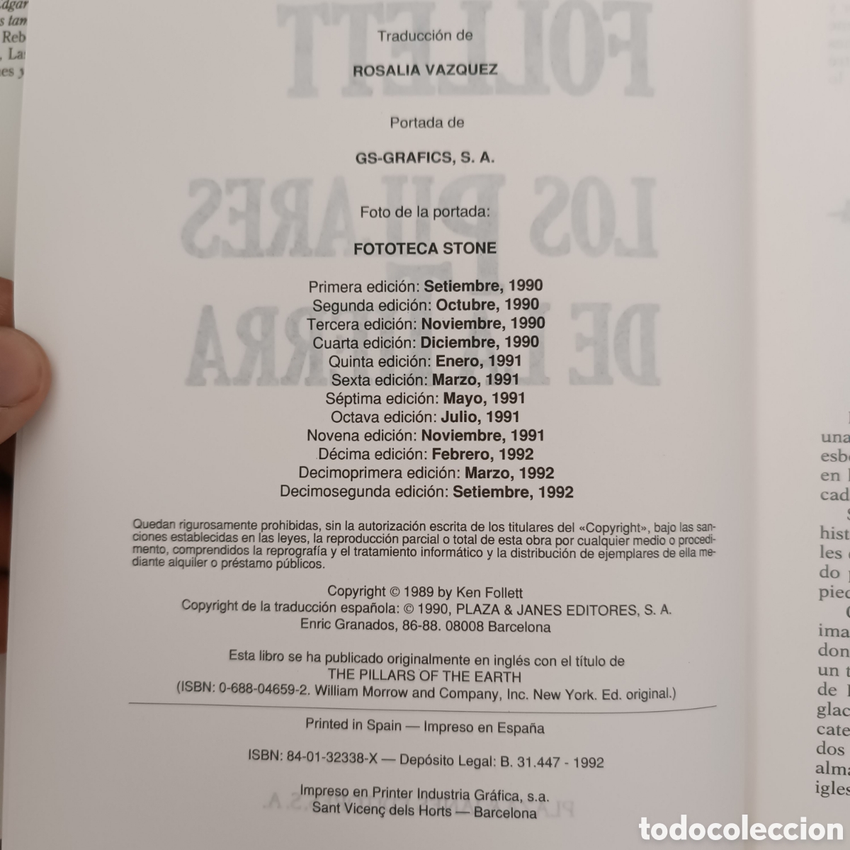Libros de segunda mano: Los pilares de la Tierra - Ken Follet - - Foto 3