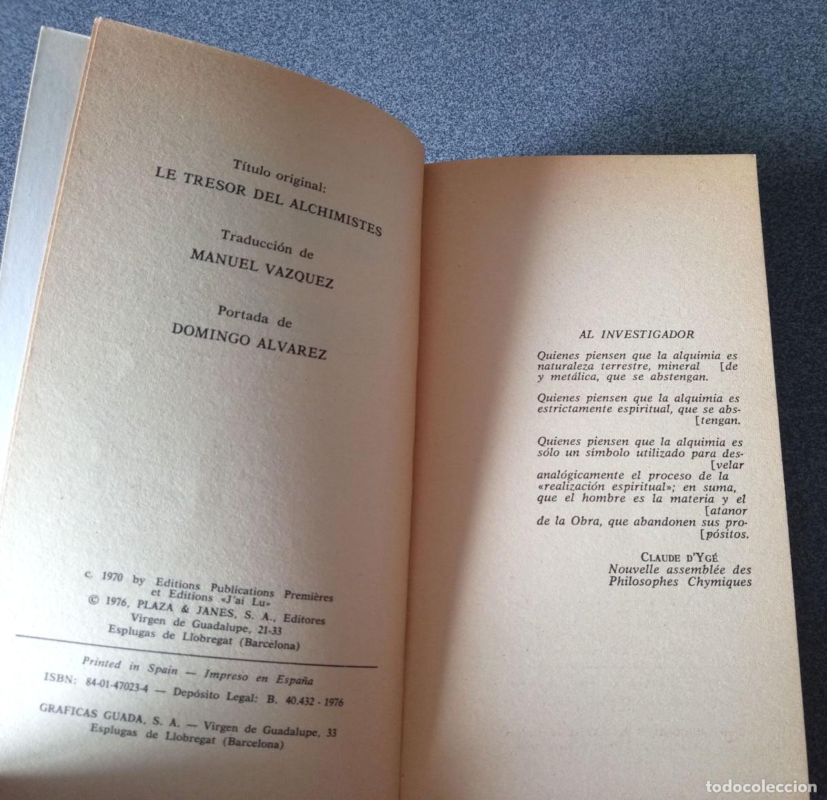 Libros de segunda mano: El Tesoro De Los Alquimistas Jacques Sadoul - Foto 4