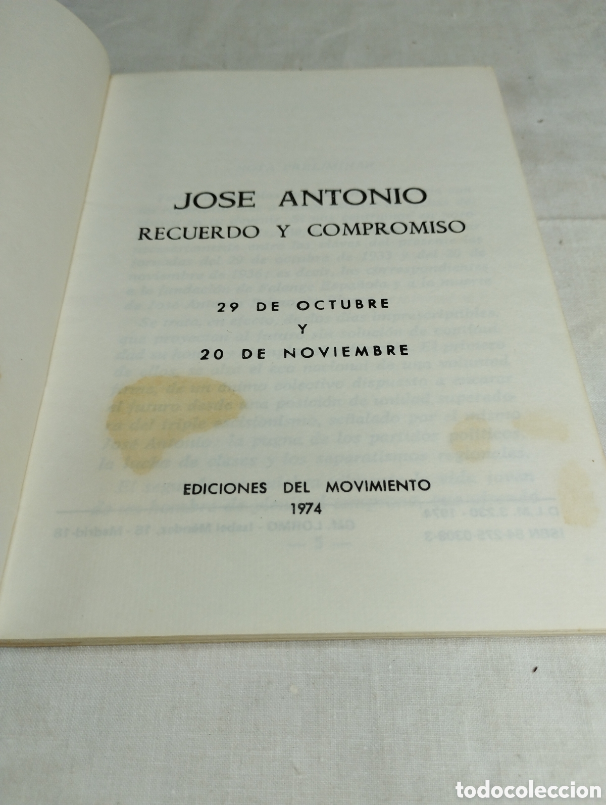 Libros de segunda mano: Jos&eacute; Antonio, recuerdo y compromiso. Ediciones del movimiento, 1970 - Foto 2