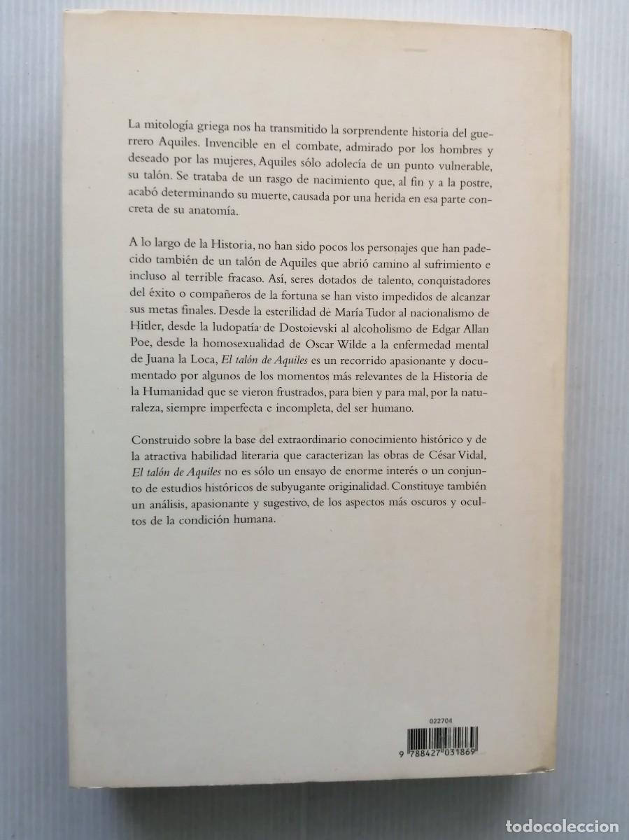 Libros de segunda mano: Cesar Vidal El tal&oacute;n de Aquiles - Foto 3