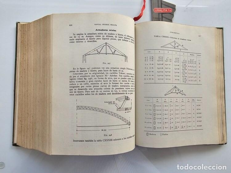 Libros de segunda mano: MANUAL GENERAL URALITA. (Manuales t&eacute;cnicos, 1956) - Foto 9