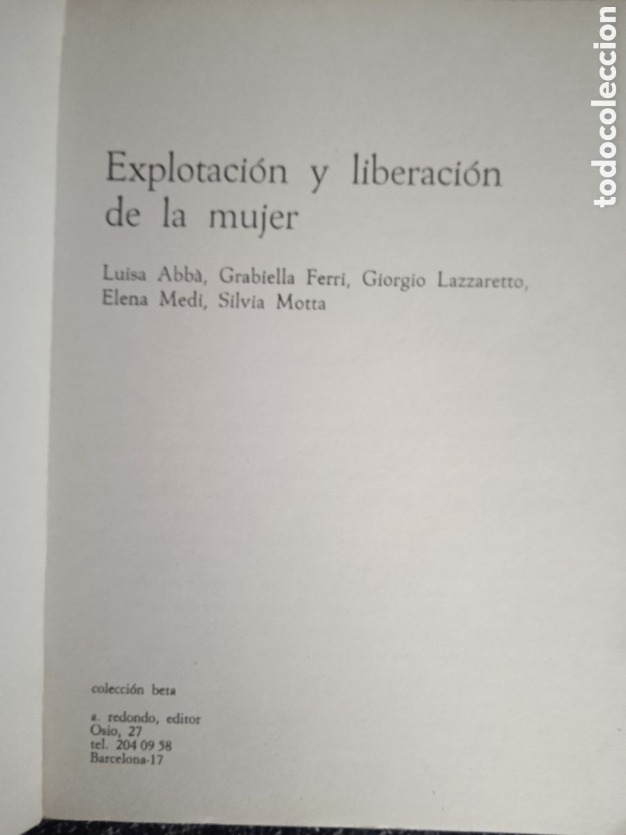 Libros de segunda mano: EXPLOTACI&Oacute;N Y LIBERACI&Oacute;N DE LA MUJER - Barcelona, 1973 - Foto 2