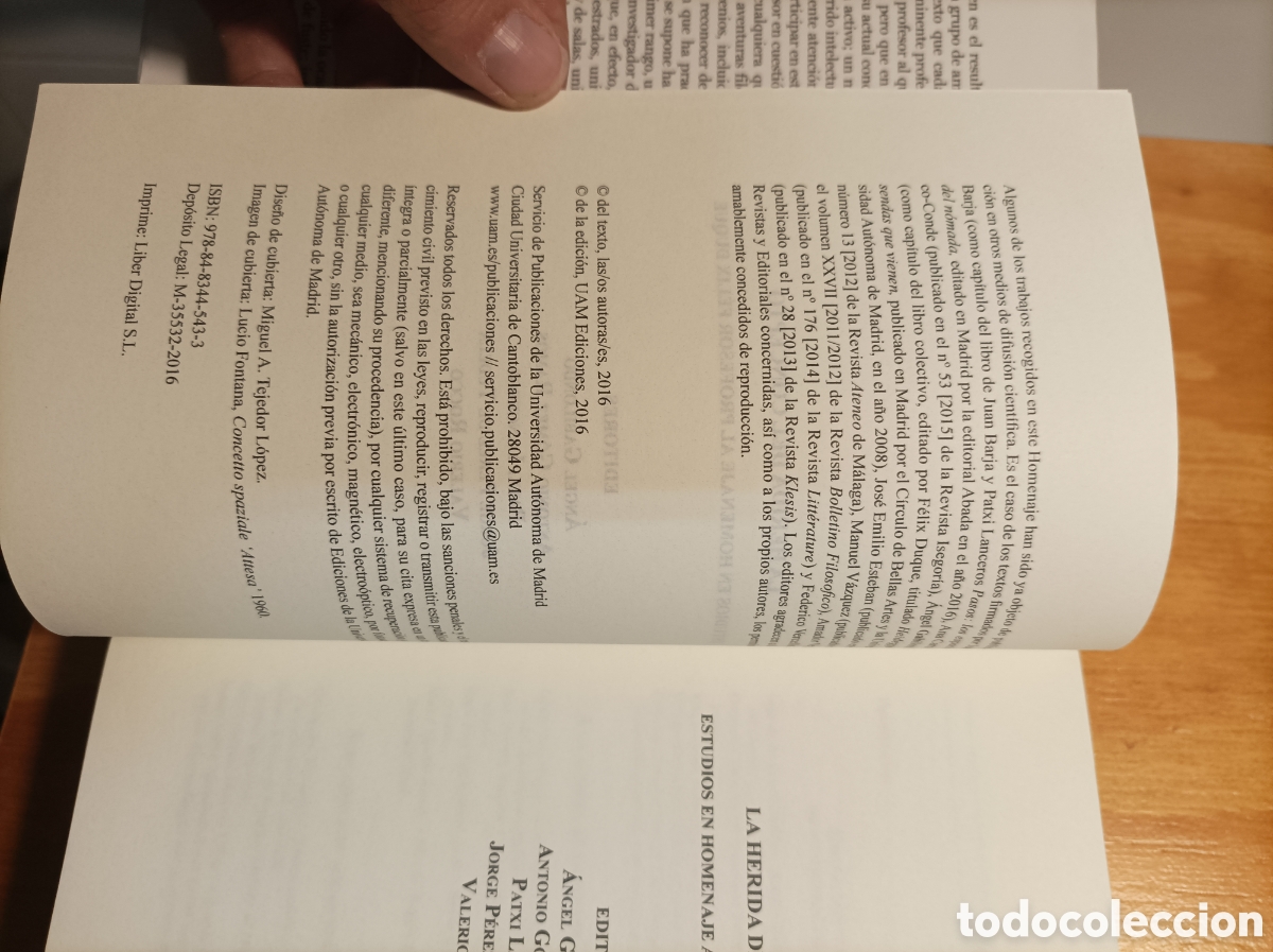 Libros de segunda mano: La herida del concepto - Estudios en Homenaje a F&eacute;lix Duque - Foto 7