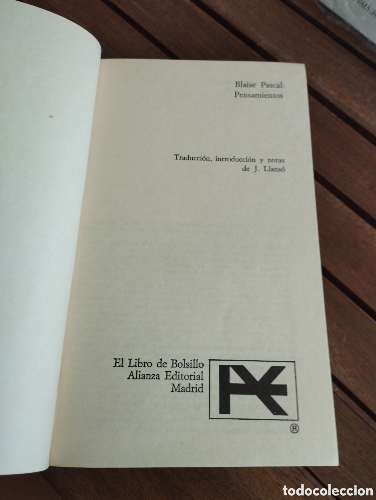 Libros de segunda mano: BLAISE PASCAL: PENSAMIENTOS ED. ALIANZA 1981 FILOSOFIA - Foto 3