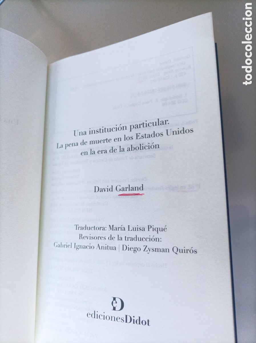 Libros de segunda mano: David Garland - Una instituci&oacute;n particular - Foto 4