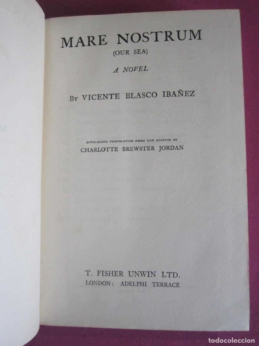 Libros de segunda mano: MARE NOSTRUM BLASCO IBA&Ntilde;EZ EDICION EN INGLES 1925 P2 7 - Foto 3