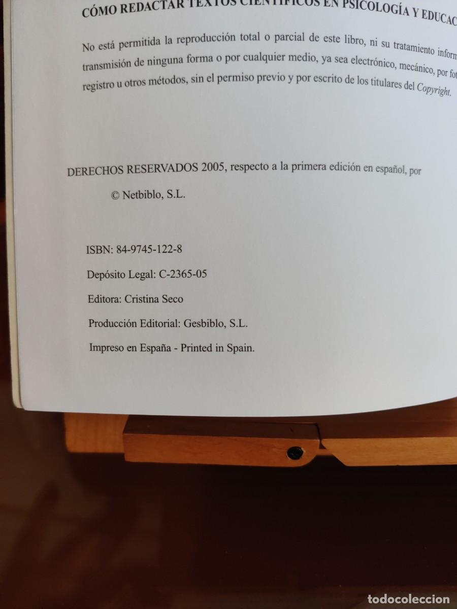 Libros de segunda mano: C&oacute;mo redactar textos cient&iacute;ficos en psicolog&iacute;a y educaci&oacute;n Orfelio G Le&oacute;n - Foto 5