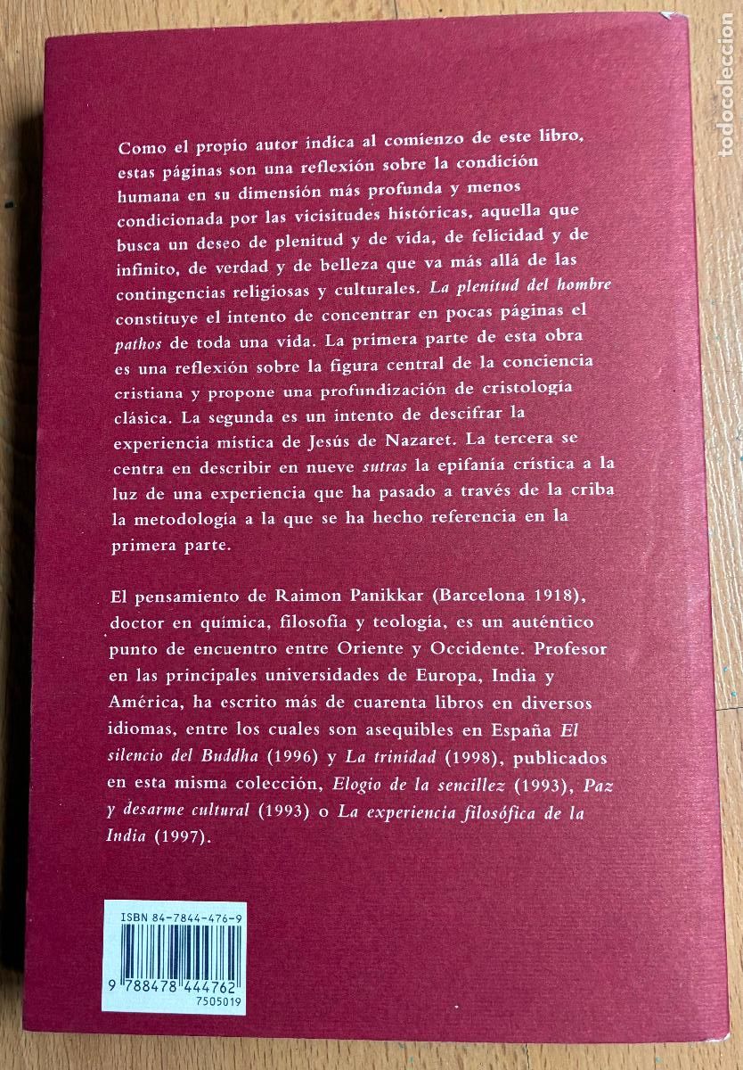 Libros de segunda mano: LA PLENITUD DEL HOMBRE, Raimon Panikkar - Foto 2