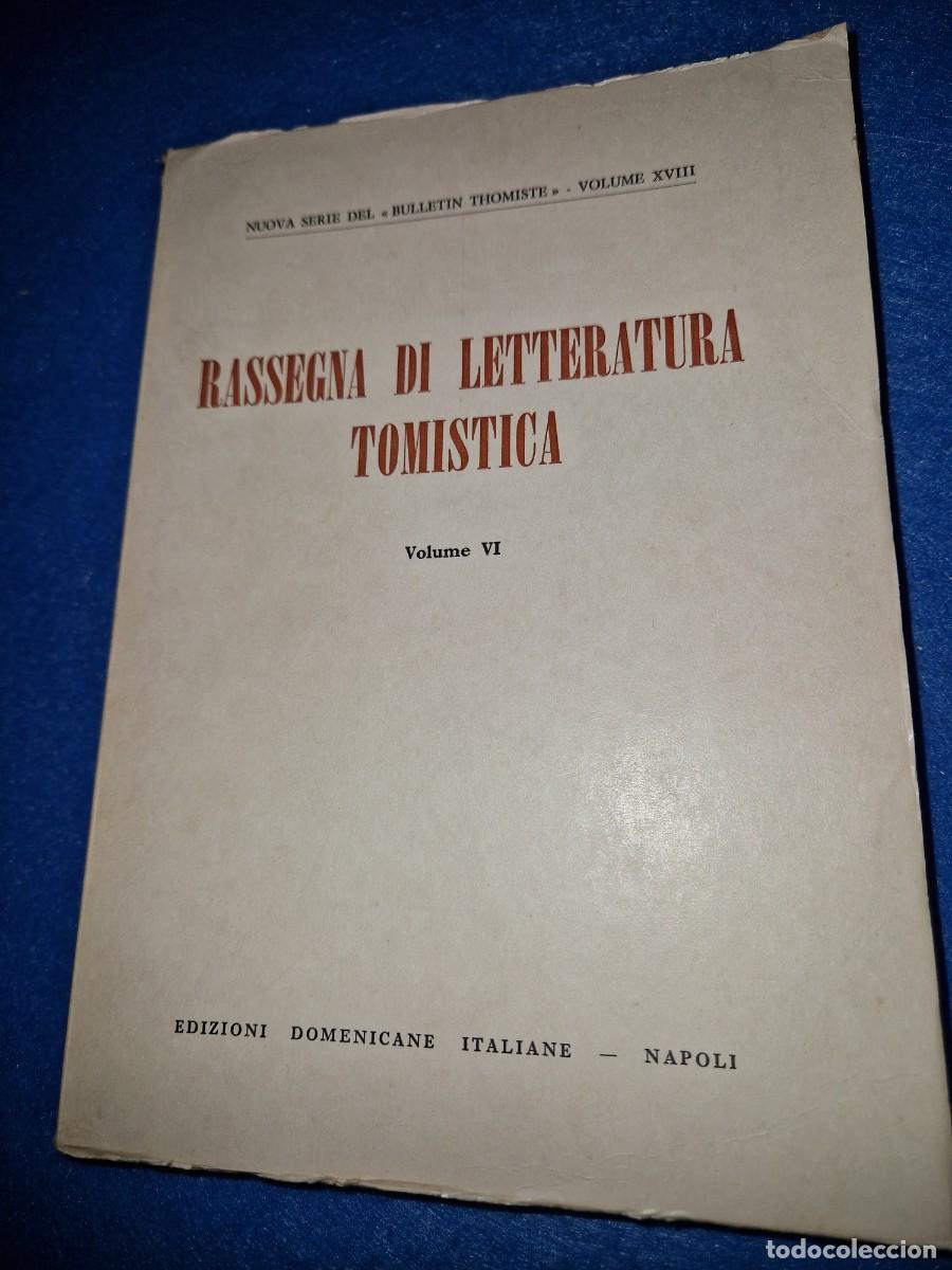 Libros de segunda mano: RASSEGNA DI LETTERATURA TOMISTICA - Foto 1
