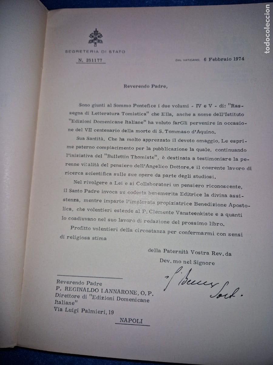Libros de segunda mano: RASSEGNA DI LETTERATURA TOMISTICA - Foto 3