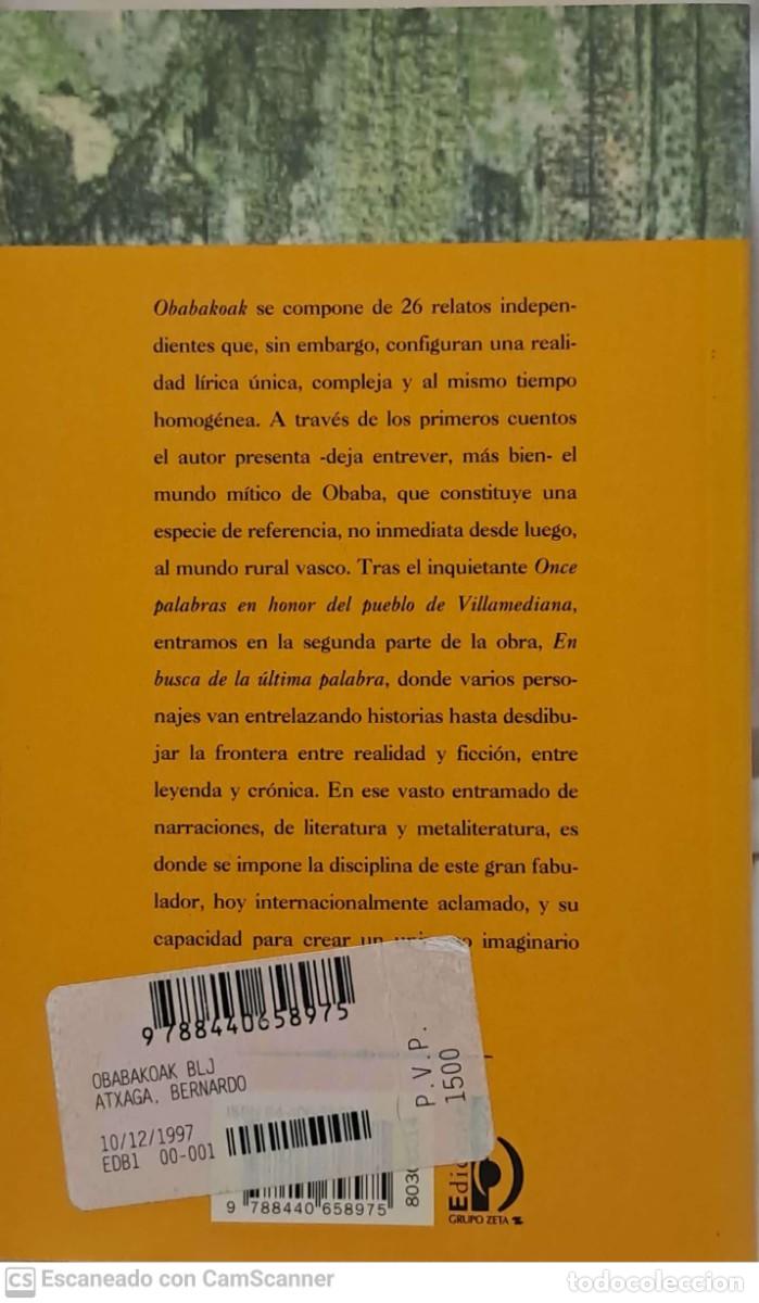 Libros de segunda mano: Obabakoak - Bernardo Atxaga - Foto 2