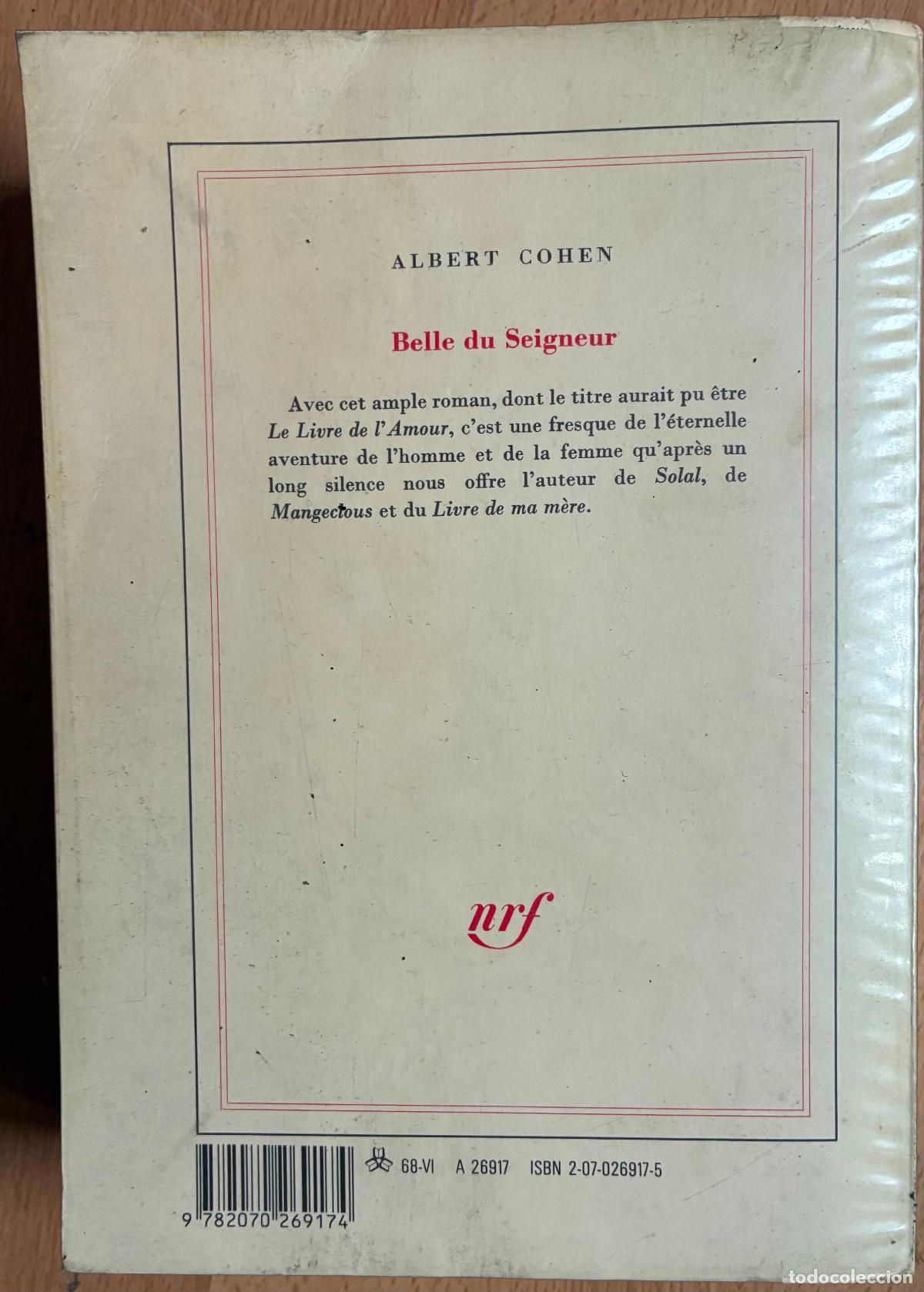 Libros de segunda mano: BELLE DU SEIGNEUR, Albert Cohen, Gallimard EN FRANCES - Foto 3
