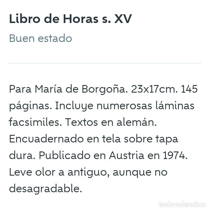 Libros de segunda mano: Libro de Horas para Mar&iacute;a de Borgo&ntilde;a (s. XV) - Foto 6