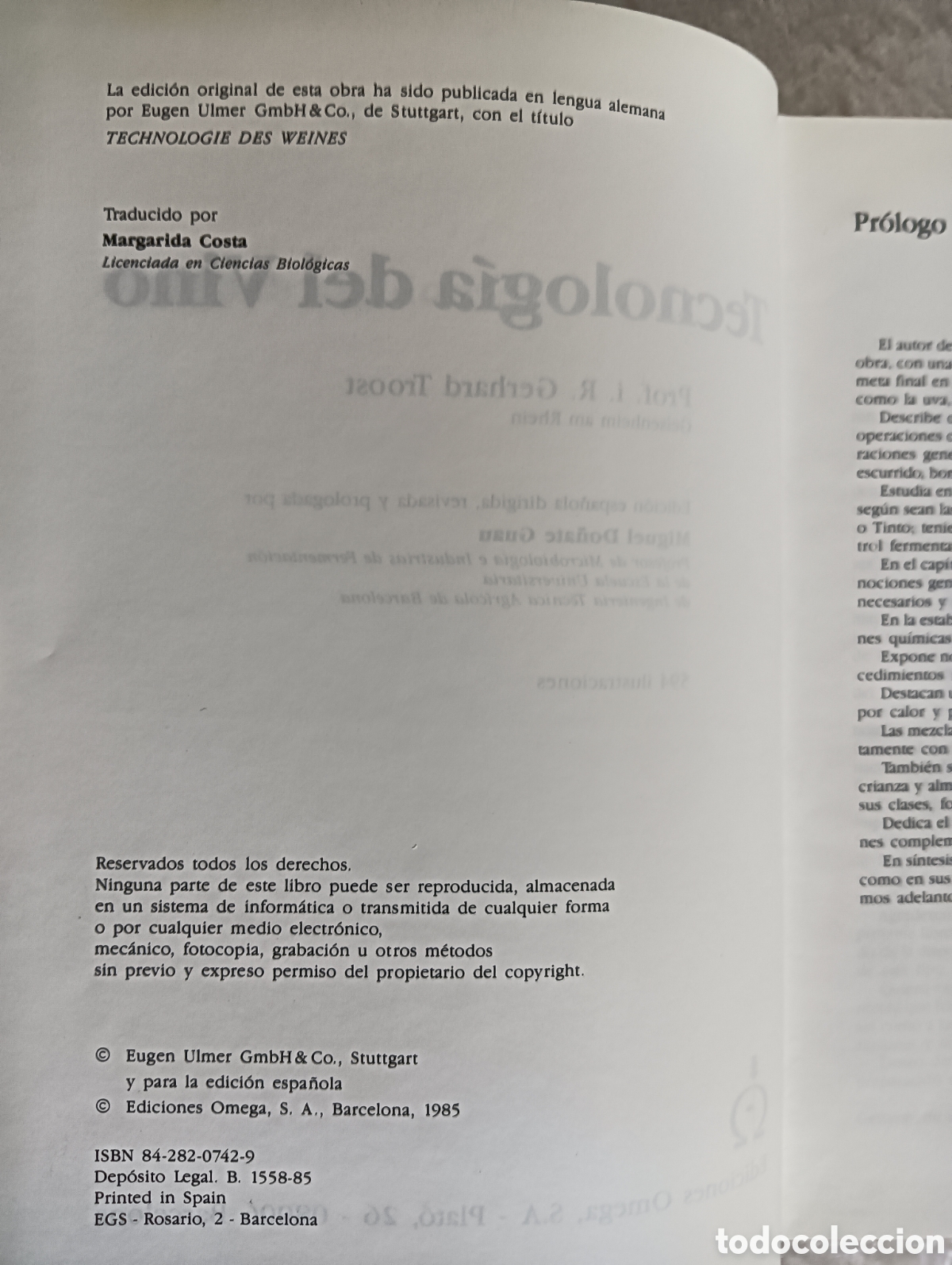 Libros de segunda mano: TECNOLOG&Iacute;A DEL VINO , GERHARD TROOST - Foto 7